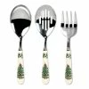 Christmas Tree 10 in. 3-Piece Stainless Steel and White Ceramic Cutlery Set by Spode